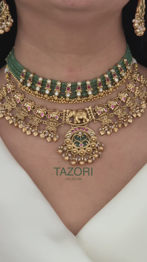 Kashmir double Necklace Set